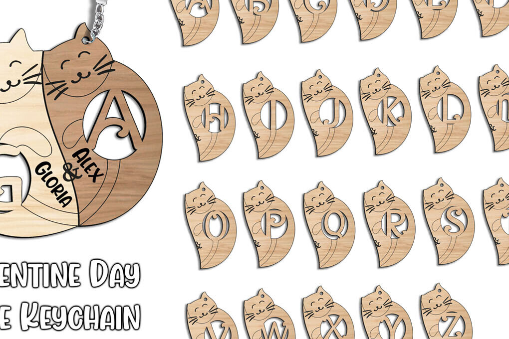 Σετ των 3 Intra απο ξύλο plywood 3mm-4mm πάχος – Γράμμα για μπρελόκ για την ημέρα του Αγίου Βαλεντίνου G Δίασταση  5x5 cm INTRAFABR-113327572