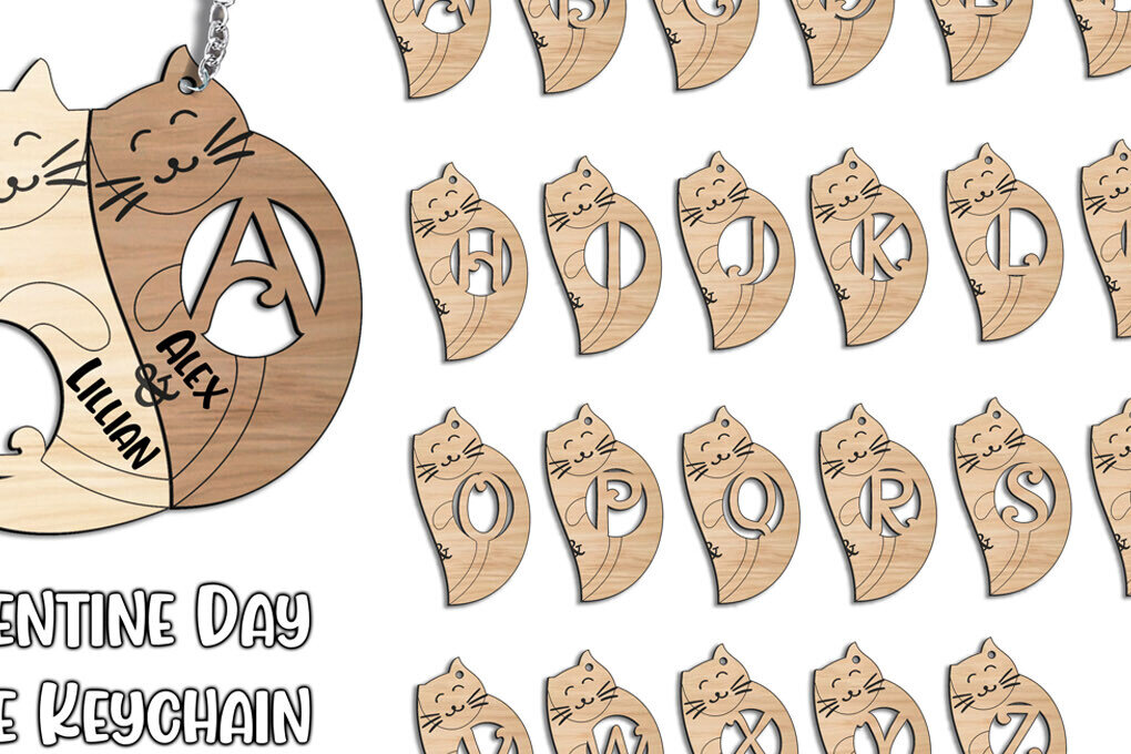 Σετ των 3 Intra απο ξύλο plywood 3mm-4mm πάχος – Γράμμα για μπρελόκ για την ημέρα του Αγίου Βαλεντίνου L Δίασταση  5x5 cm INTRAFABR-113380285