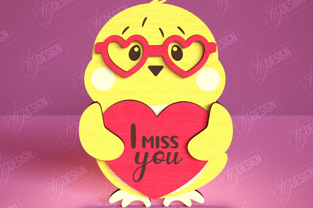 Σετ των 2 Intra απο ξύλο plywood 3mm-4mm πάχος – Γκομενάκι για την Ημέρα του Αγίου Βαλεντίνου | Ρομαντικό δώρο Δίασταση  20x20 cm INTRAFABR-113577286