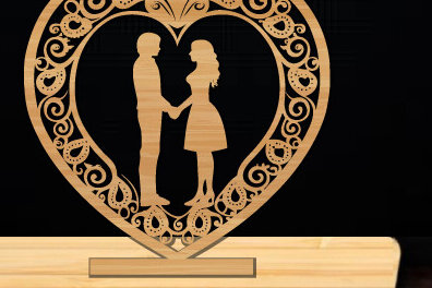 Σετ των 2 Intra απο ξύλο plywood 3mm-4mm πάχος – Αρχείο κοπής με λέιζερ για την ημέρα του Αγίου Βαλεντίνου Δίασταση  20x20 cm INTRAFABR-112614171