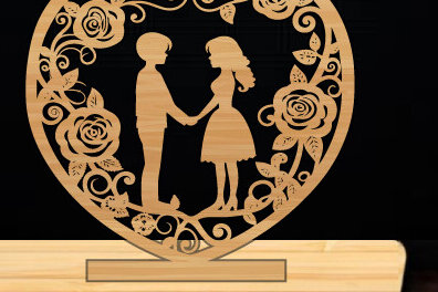 Σετ των 2 Intra απο ξύλο plywood 3mm-4mm πάχος – Αρχείο κοπής με λέιζερ για την ημέρα του Αγίου Βαλεντίνου Δίασταση  20x20 cm INTRAFABR-112614211