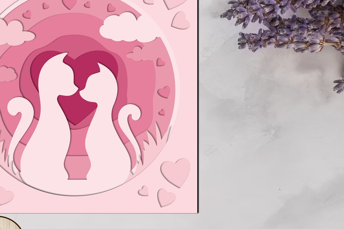 Σετ των 2 Intra απο ξύλο plywood 3mm-4mm πάχος – Διακόσμηση για την Ημέρα του Αγίου Βαλεντίνου, Δίασταση  20x20 cm INTRAFABR-87046575