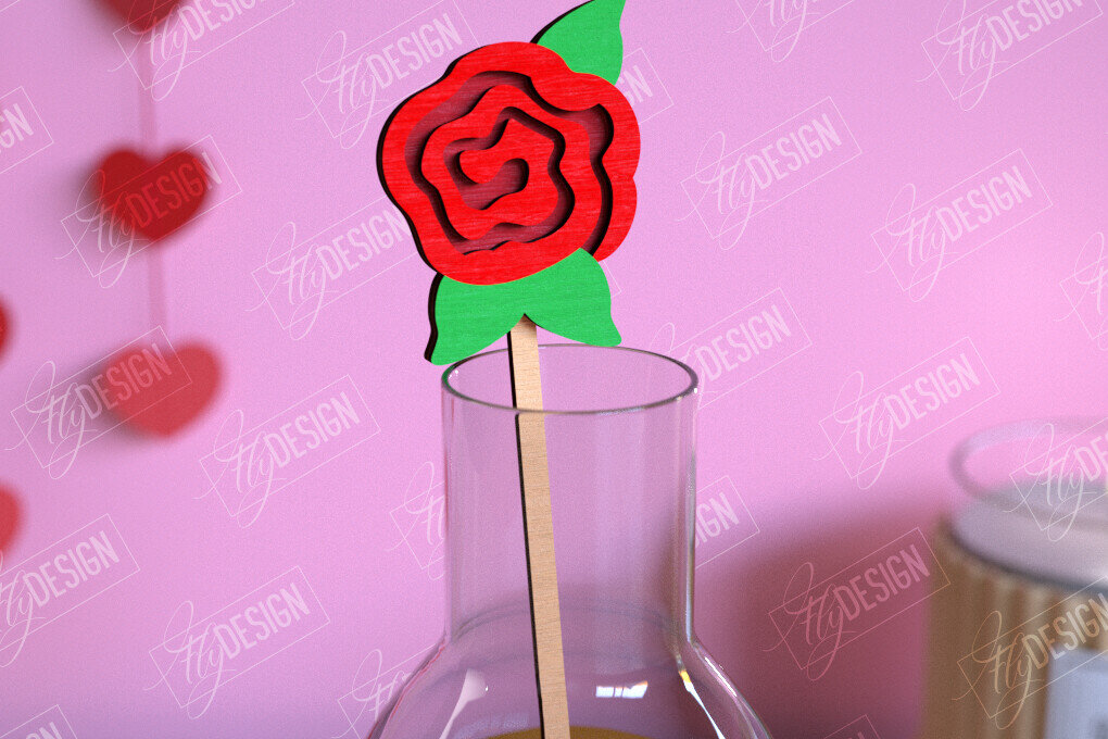 Σετ των 2 Intra απο ξύλο plywood 3mm-4mm πάχος – Αναδευτήρας ποτών για την ημέρα του Αγίου Βαλεντίνου | Αρχείο CNC Δίασταση  20x20 cm INTRAFABR-110118691