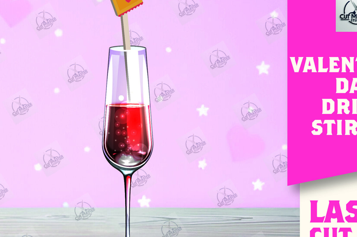 Σετ των 2 Intra απο ξύλο plywood 3mm-4mm πάχος – Κοπή λέιζερ με αναδευτήρα ροφήματος για την ημέρα του Αγίου Βαλεντίνου Δίασταση  20x20 cm INTRAFABR-110393585