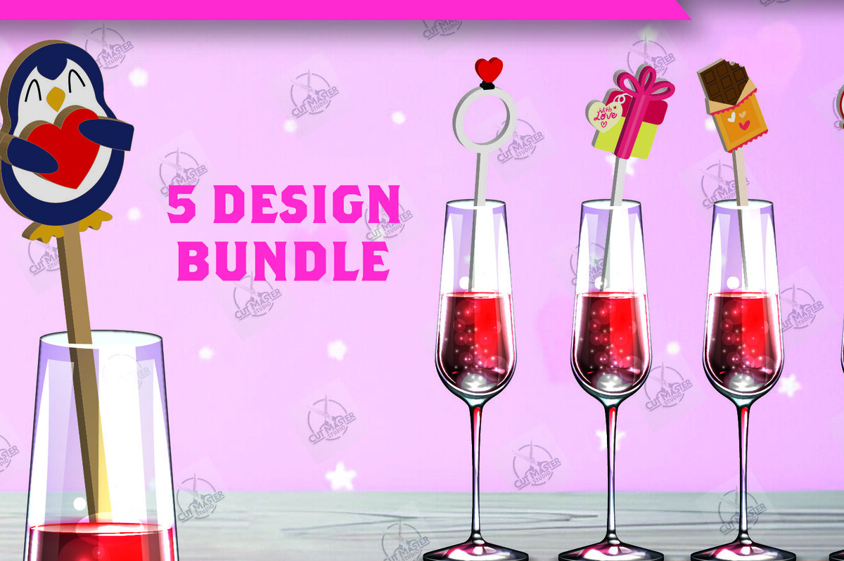 Σετ των 2 Intra απο ξύλο plywood 3mm-4mm πάχος – Πακέτο αναδευτήρα ποτών για την ημέρα του Αγίου Βαλεντίνου Δίασταση  20x20 cm INTRAFABR-110393632