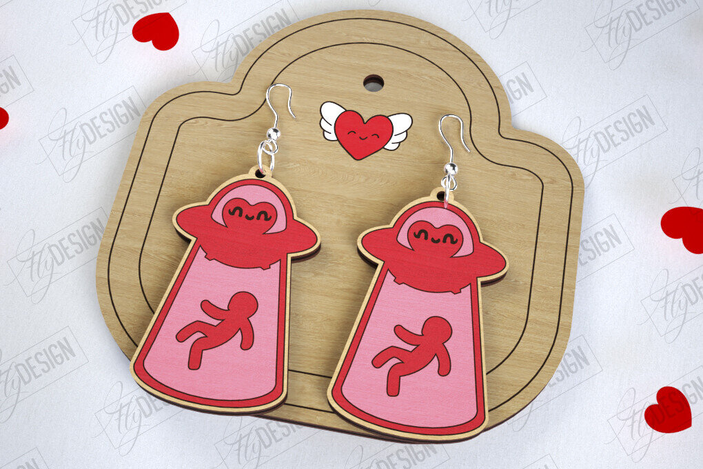 Σετ των 3 Intra απο ξύλο plywood 3mm-4mm πάχος – Σκουλαρίκια του Αγίου Βαλεντίνου | Αξεσουάρ Δίασταση  5x5 cm INTRAFABR-113775862