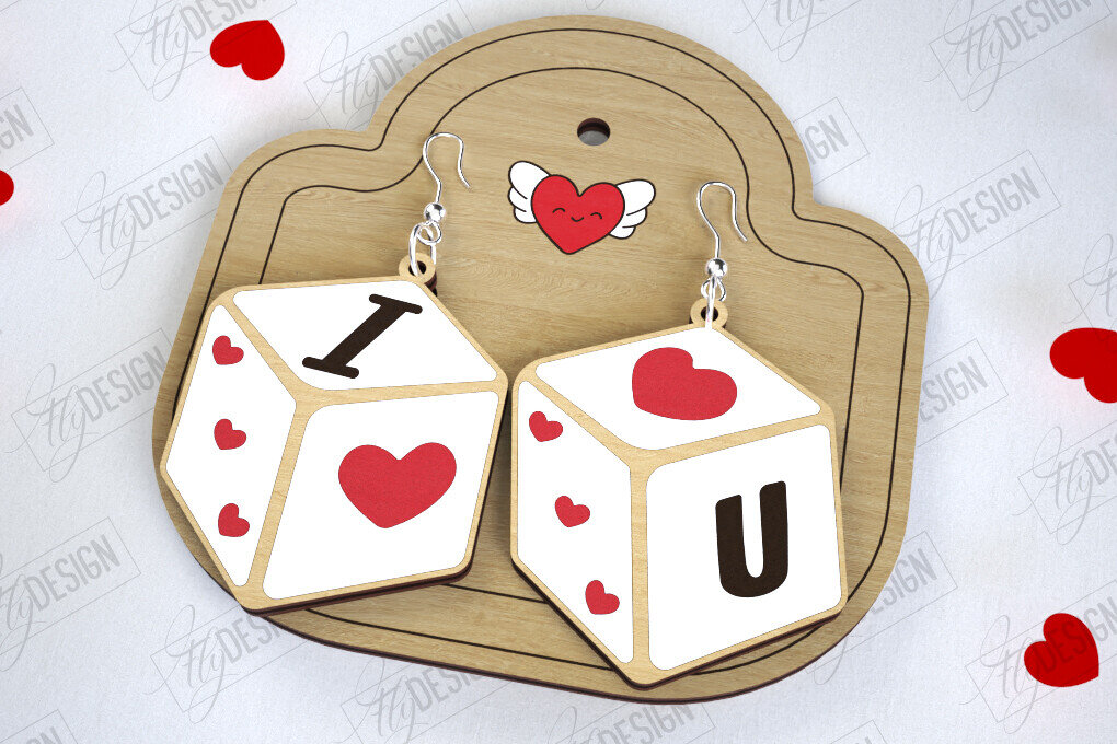 Σετ των 3 Intra απο ξύλο plywood 3mm-4mm πάχος – Σκουλαρίκια του Αγίου Βαλεντίνου | Αξεσουάρ Δίασταση  5x5 cm INTRAFABR-113775883