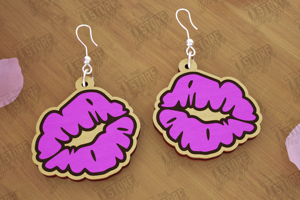 Σετ των 3 Intra απο ξύλο plywood 3mm-4mm πάχος – Σκουλαρίκια του Αγίου Βαλεντίνου | Αξεσουάρ Δίασταση  5x5 cm INTRAFABR-112528179