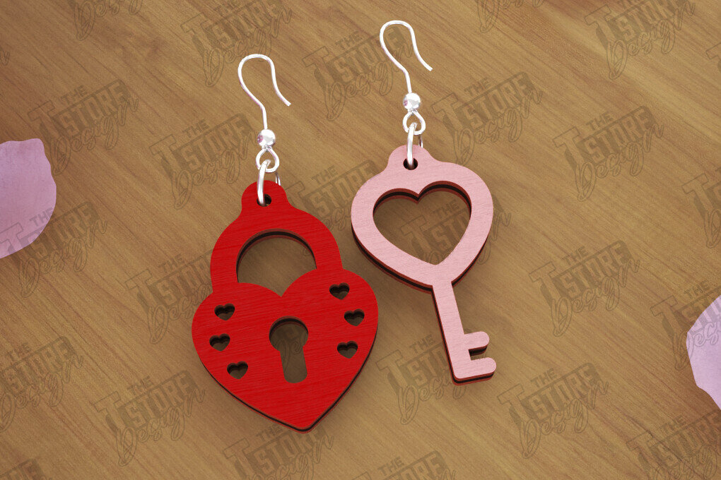 Σετ των 3 Intra απο ξύλο plywood 3mm-4mm πάχος – Σκουλαρίκια του Αγίου Βαλεντίνου | Αξεσουάρ Δίασταση  5x5 cm INTRAFABR-112528192