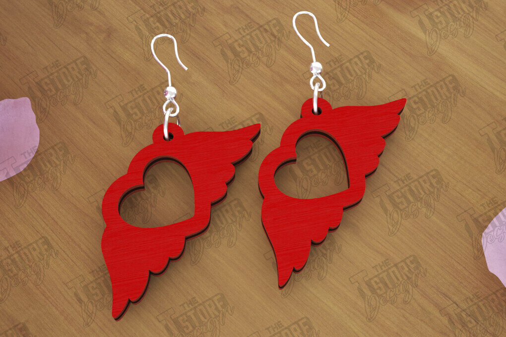 Σετ των 3 Intra απο ξύλο plywood 3mm-4mm πάχος – Σκουλαρίκια του Αγίου Βαλεντίνου | Αξεσουάρ Δίασταση  5x5 cm INTRAFABR-112528194