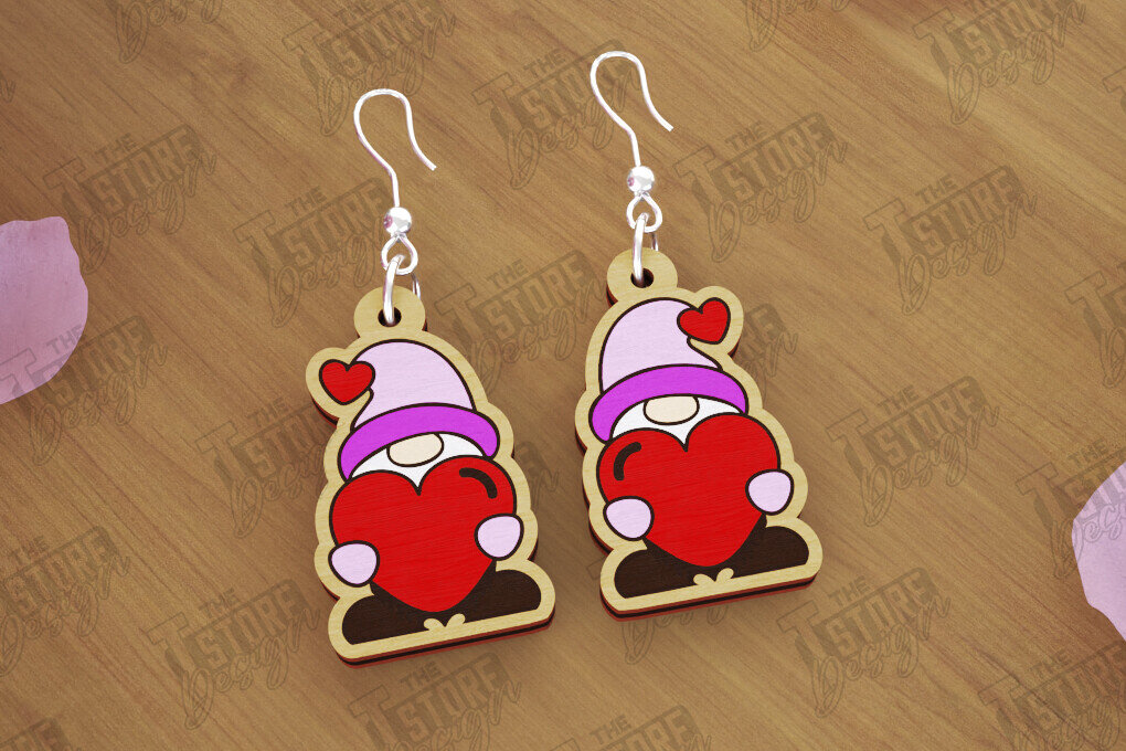 Σετ των 3 Intra απο ξύλο plywood 3mm-4mm πάχος – Σκουλαρίκια του Αγίου Βαλεντίνου | Αξεσουάρ Δίασταση  5x5 cm INTRAFABR-112528176