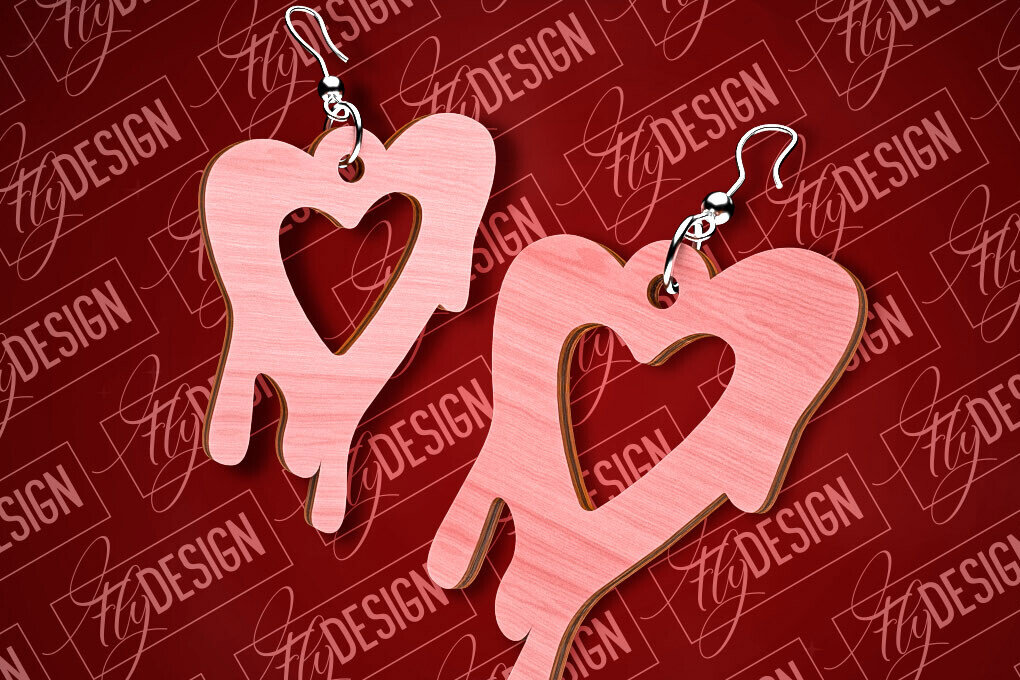 Σετ των 3 Intra απο ξύλο plywood 3mm-4mm πάχος – Σκουλαρίκια του Αγίου Βαλεντίνου | CNC Δίασταση  5x5 cm INTRAFABR-89110748