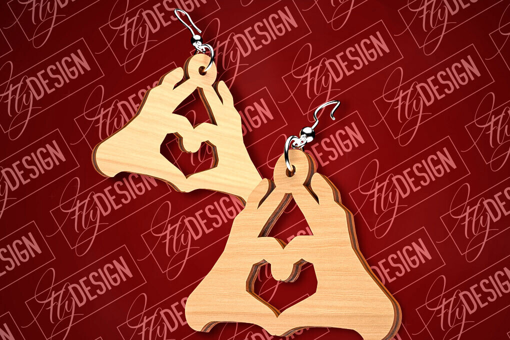 Σετ των 3 Intra απο ξύλο plywood 3mm-4mm πάχος – Σκουλαρίκια του Αγίου Βαλεντίνου | CNC Δίασταση  5x5 cm INTRAFABR-89110791