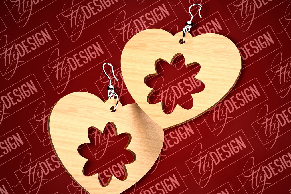 Σετ των 3 Intra απο ξύλο plywood 3mm-4mm πάχος – Σκουλαρίκια του Αγίου Βαλεντίνου | CNC Δίασταση  5x5 cm INTRAFABR-89110815