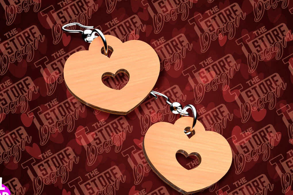 Σετ των 3 Intra απο ξύλο plywood 3mm-4mm πάχος – Σκουλαρίκια για την Ημέρα του Αγίου Βαλεντίνου με Δίασταση  5x5 cm INTRAFABR-90419758