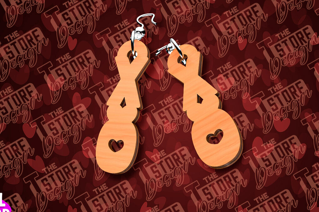 Σετ των 3 Intra απο ξύλο plywood 3mm-4mm πάχος – Σκουλαρίκια για την Ημέρα του Αγίου Βαλεντίνου με Δίασταση  5x5 cm INTRAFABR-90419904