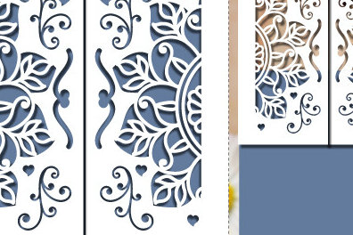 Σετ των 2 Intra απο ξύλο plywood 3mm-4mm πάχος – Floral κάρτα για την ημέρα του Αγίου Βαλεντίνου 1268 Δίασταση  20x20 cm INTRAFABR-113030996