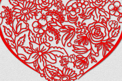 Σετ των 2 Intra απο ξύλο plywood 3mm-4mm πάχος – Ημέρα του Αγίου Βαλεντίνου Floral Heart 1410 Δίασταση  20x20 cm INTRAFABR-115664856