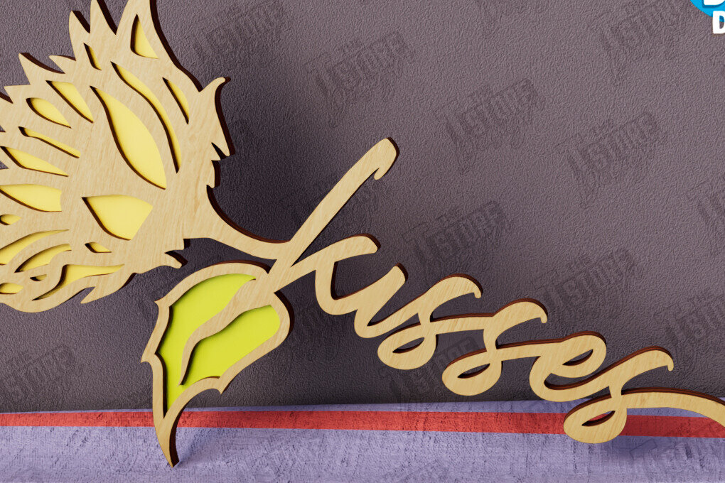 Σετ των 2 Intra απο ξύλο plywood 3mm-4mm πάχος – Λουλούδια του Αγίου Βαλεντίνου | Ρομαντικό δώρο Δίασταση  20x20 cm INTRAFABR-112499442