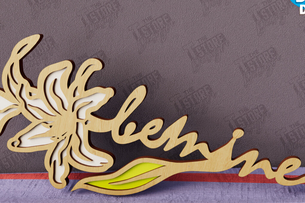 Σετ των 2 Intra απο ξύλο plywood 3mm-4mm πάχος – Λουλούδια του Αγίου Βαλεντίνου | Ρομαντικό δώρο Δίασταση  20x20 cm INTRAFABR-112499485