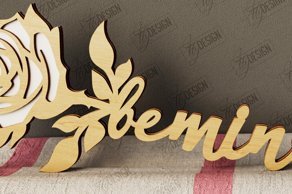 Σετ των 2 Intra απο ξύλο plywood 3mm-4mm πάχος – Λουλούδια του Αγίου Βαλεντίνου | Ρομαντικό δώρο Δίασταση  20x20 cm INTRAFABR-111866174