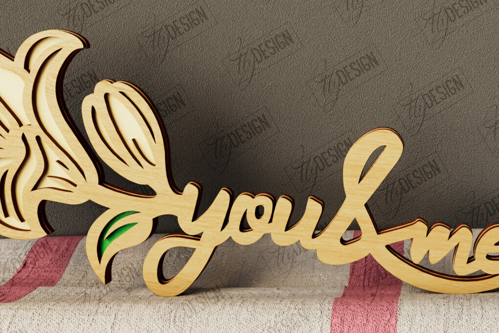 Σετ των 2 Intra απο ξύλο plywood 3mm-4mm πάχος – Λουλούδια του Αγίου Βαλεντίνου | Ρομαντικό δώρο Δίασταση  20x20 cm INTRAFABR-111866186