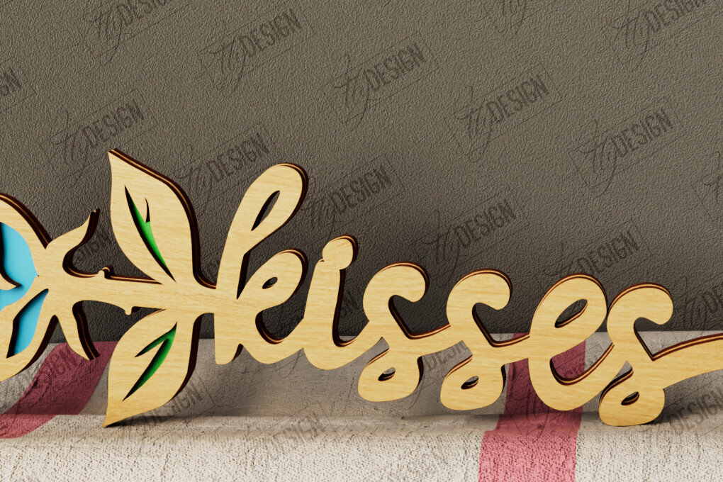 Σετ των 2 Intra απο ξύλο plywood 3mm-4mm πάχος – Λουλούδια του Αγίου Βαλεντίνου | Ρομαντικό δώρο Δίασταση  20x20 cm INTRAFABR-111866215