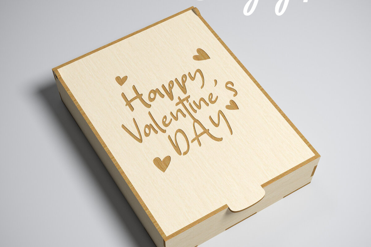 Σετ των 2 Intra απο ξύλο plywood 3mm-4mm πάχος – Κουτί δώρου για την ημέρα του Αγίου Βαλεντίνου. 3D Μπομπονιέρα Δίασταση  20x20 cm INTRAFABR-83080623