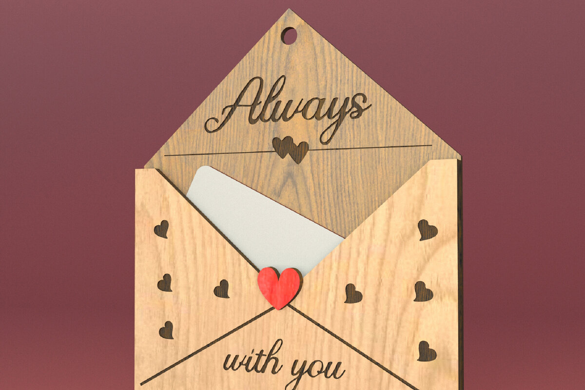 Σετ των 2 Intra απο ξύλο plywood 3mm-4mm πάχος – Δωροθήκη για την ημέρα του Αγίου Βαλεντίνου Δίασταση  20x20 cm INTRAFABR-82897394