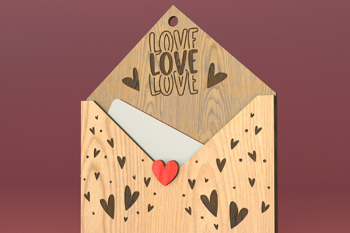 Σετ των 2 Intra απο ξύλο plywood 3mm-4mm πάχος – Δωροθήκη για την ημέρα του Αγίου Βαλεντίνου Δίασταση  20x20 cm INTRAFABR-82897590