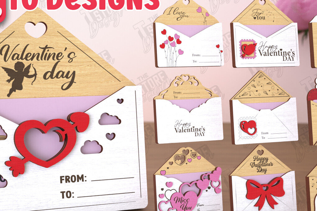 Σετ των 2 Intra απο ξύλο plywood 3mm-4mm πάχος – Πακέτο με δωροκάρτα για την ημέρα του Αγίου Βαλεντίνου Δίασταση  20x20 cm INTRAFABR-110259774