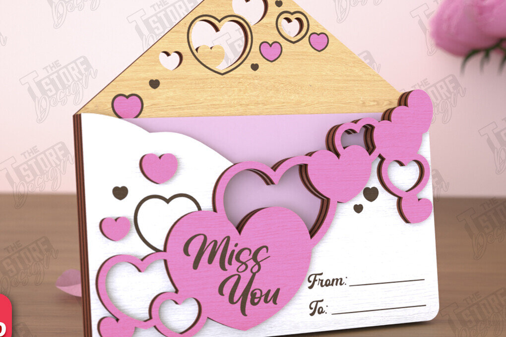 Σετ των 2 Intra απο ξύλο plywood 3mm-4mm πάχος – Κάτοχος δωροκάρτας για την ημέρα του Αγίου Βαλεντίνου | Δώρο Δίασταση  20x20 cm INTRAFABR-110259604