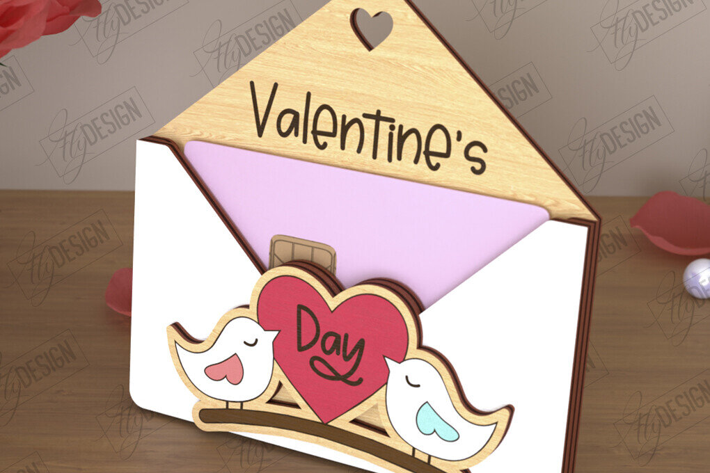 Σετ των 2 Intra απο ξύλο plywood 3mm-4mm πάχος – Κάτοχος δωροκάρτας για την ημέρα του Αγίου Βαλεντίνου | Δώρο Δίασταση  20x20 cm INTRAFABR-110261971