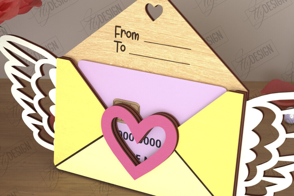 Σετ των 2 Intra απο ξύλο plywood 3mm-4mm πάχος – Κάτοχος δωροκάρτας για την ημέρα του Αγίου Βαλεντίνου | Δώρο Δίασταση  20x20 cm INTRAFABR-110261986