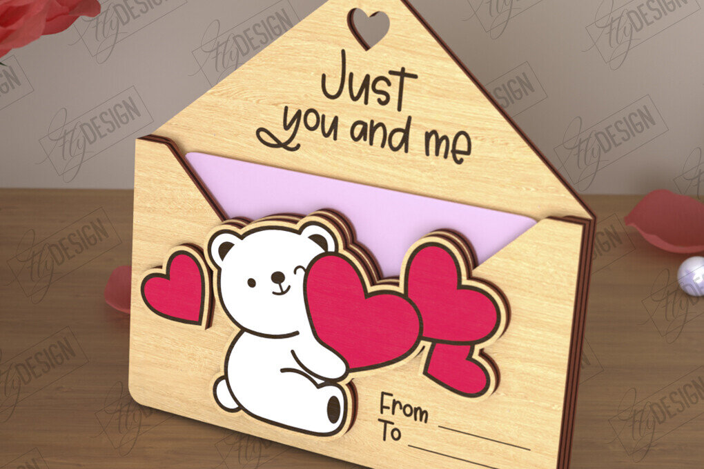 Σετ των 2 Intra απο ξύλο plywood 3mm-4mm πάχος – Κάτοχος δωροκάρτας για την ημέρα του Αγίου Βαλεντίνου | Δώρο Δίασταση  20x20 cm INTRAFABR-110262006