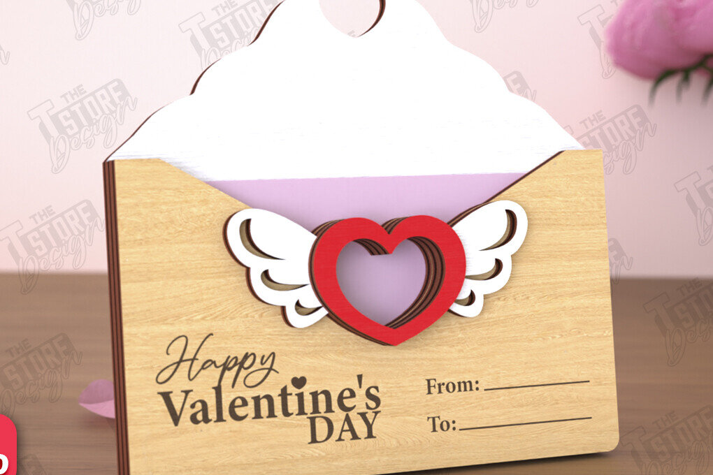 Σετ των 2 Intra απο ξύλο plywood 3mm-4mm πάχος – Κάτοχος δωροκάρτας για την ημέρα του Αγίου Βαλεντίνου | Δώρο Δίασταση  20x20 cm INTRAFABR-110259565