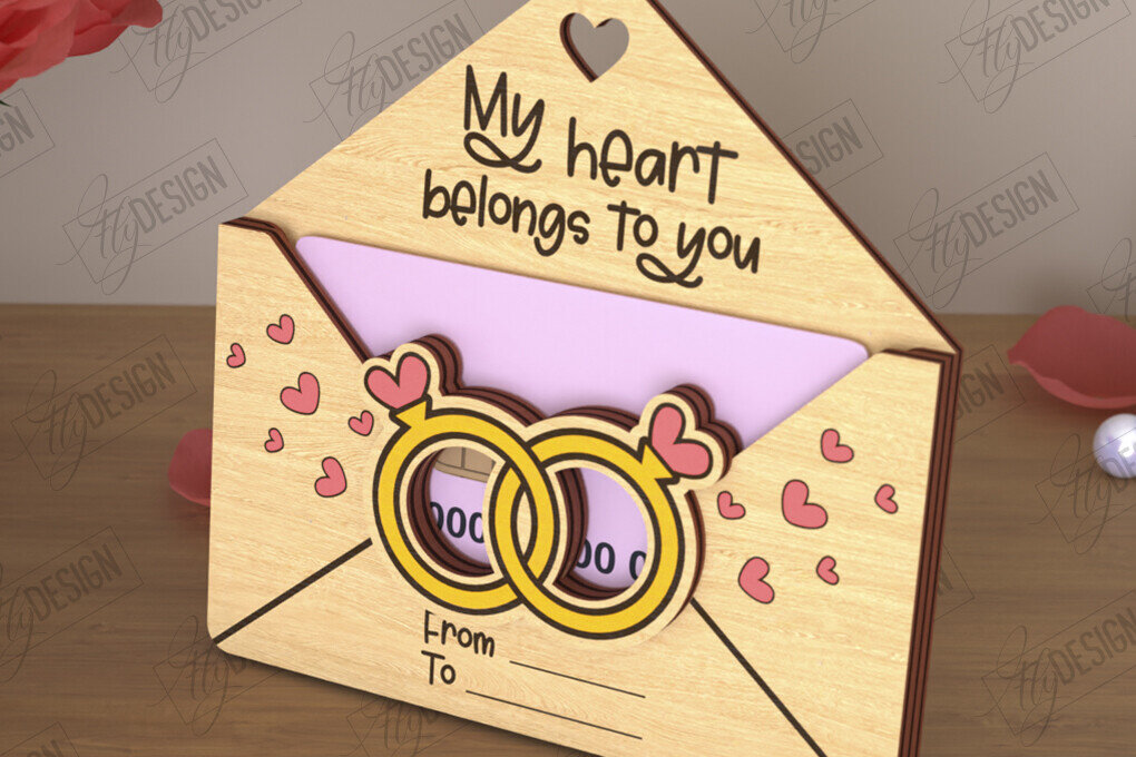 Σετ των 2 Intra απο ξύλο plywood 3mm-4mm πάχος – Κάτοχος δωροκάρτας για την ημέρα του Αγίου Βαλεντίνου | Δώρο Δίασταση  20x20 cm INTRAFABR-110262020