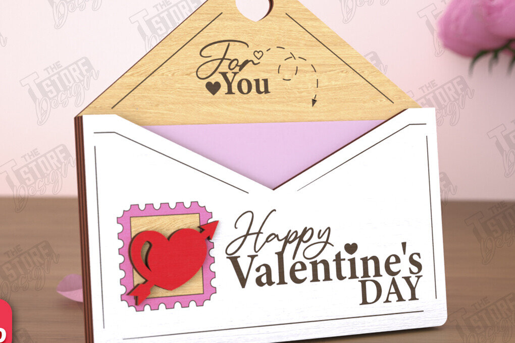 Σετ των 2 Intra απο ξύλο plywood 3mm-4mm πάχος – Κάτοχος δωροκάρτας για την ημέρα του Αγίου Βαλεντίνου | Δώρο Δίασταση  20x20 cm INTRAFABR-110259570