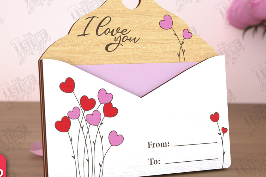 Σετ των 2 Intra απο ξύλο plywood 3mm-4mm πάχος – Κάτοχος δωροκάρτας για την ημέρα του Αγίου Βαλεντίνου | Δώρο Δίασταση  20x20 cm INTRAFABR-110259577