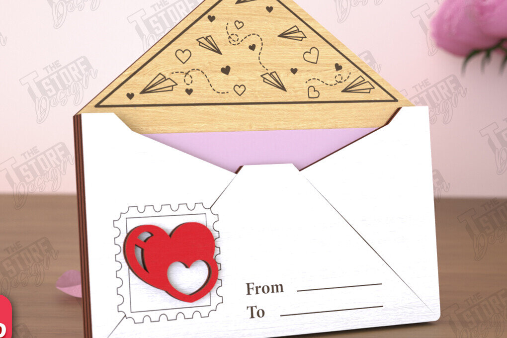 Σετ των 2 Intra απο ξύλο plywood 3mm-4mm πάχος – Κάτοχος δωροκάρτας για την ημέρα του Αγίου Βαλεντίνου | Δώρο Δίασταση  20x20 cm INTRAFABR-110259586