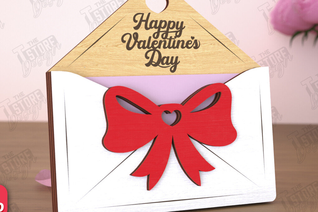 Σετ των 2 Intra απο ξύλο plywood 3mm-4mm πάχος – Κάτοχος δωροκάρτας για την ημέρα του Αγίου Βαλεντίνου | Δώρο Δίασταση  20x20 cm INTRAFABR-110259598