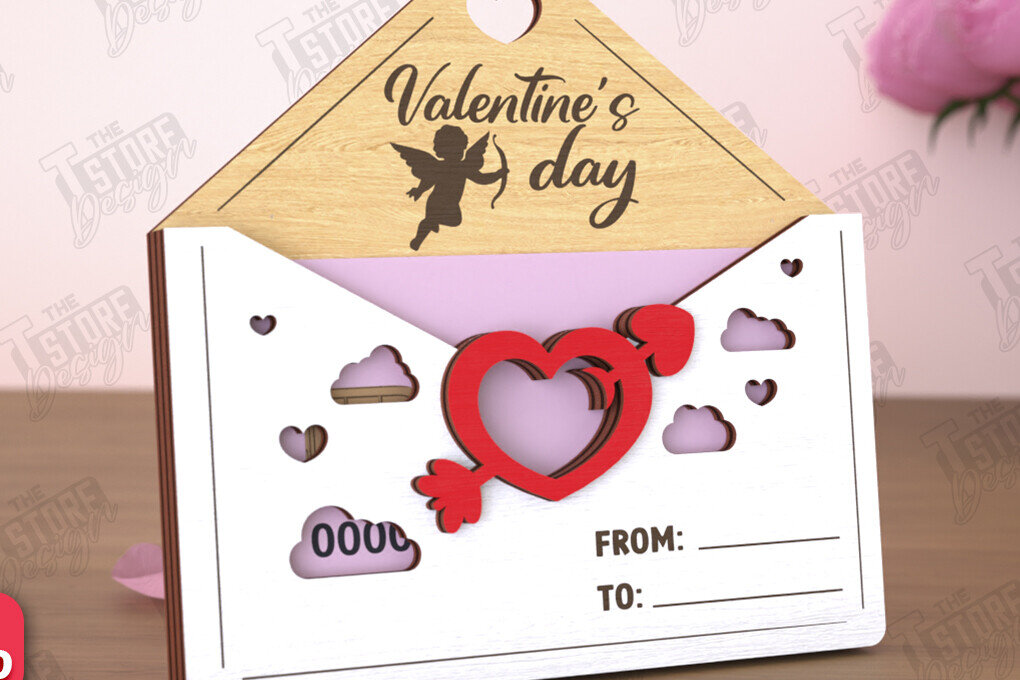 Σετ των 2 Intra απο ξύλο plywood 3mm-4mm πάχος – Κάτοχος δωροκάρτας για την ημέρα του Αγίου Βαλεντίνου | Δώρο Δίασταση  20x20 cm INTRAFABR-110259561