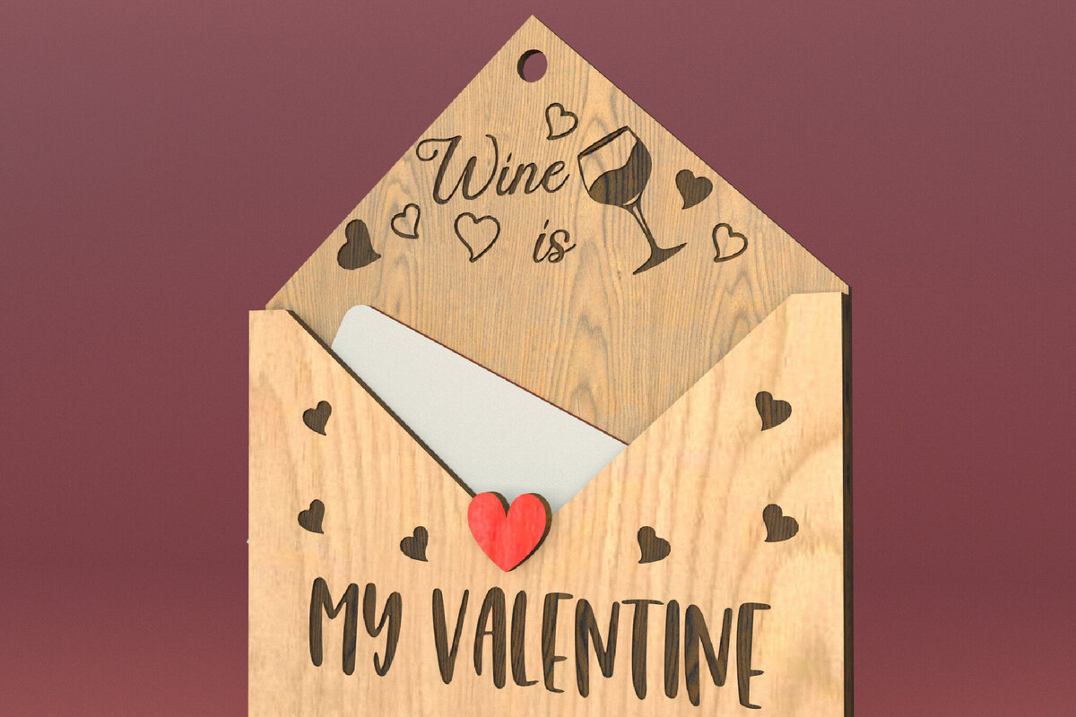 Σετ των 2 Intra απο ξύλο plywood 3mm-4mm πάχος – Δωροθήκη για την ημέρα του Αγίου Βαλεντίνου. Λέιζερ Δίασταση  20x20 cm INTRAFABR-82897518