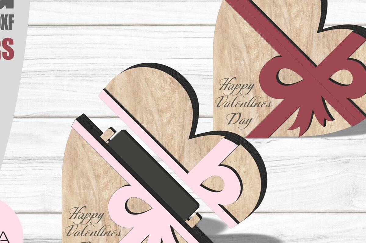 Σετ των 2 Intra απο ξύλο plywood 3mm-4mm πάχος – Κάτοχος δωροκάρτας για την Ημέρα του Αγίου Βαλεντίνου Δίασταση  20x20 cm INTRAFABR-86834430