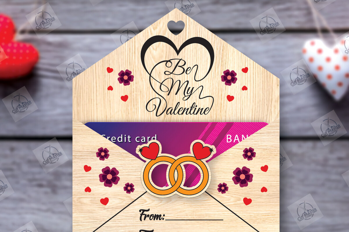 Σετ των 2 Intra απο ξύλο plywood 3mm-4mm πάχος – Κάτοχος δωροκάρτας για την ημέρα του Αγίου Βαλεντίνου Δίασταση  20x20 cm INTRAFABR-113939235