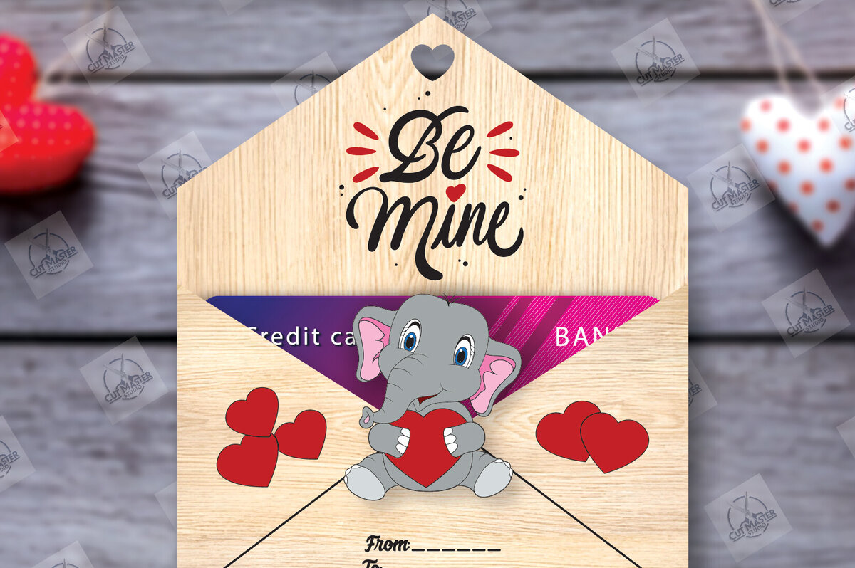 Σετ των 2 Intra απο ξύλο plywood 3mm-4mm πάχος – Κάτοχος δωροκάρτας για την ημέρα του Αγίου Βαλεντίνου Δίασταση  20x20 cm INTRAFABR-113939309