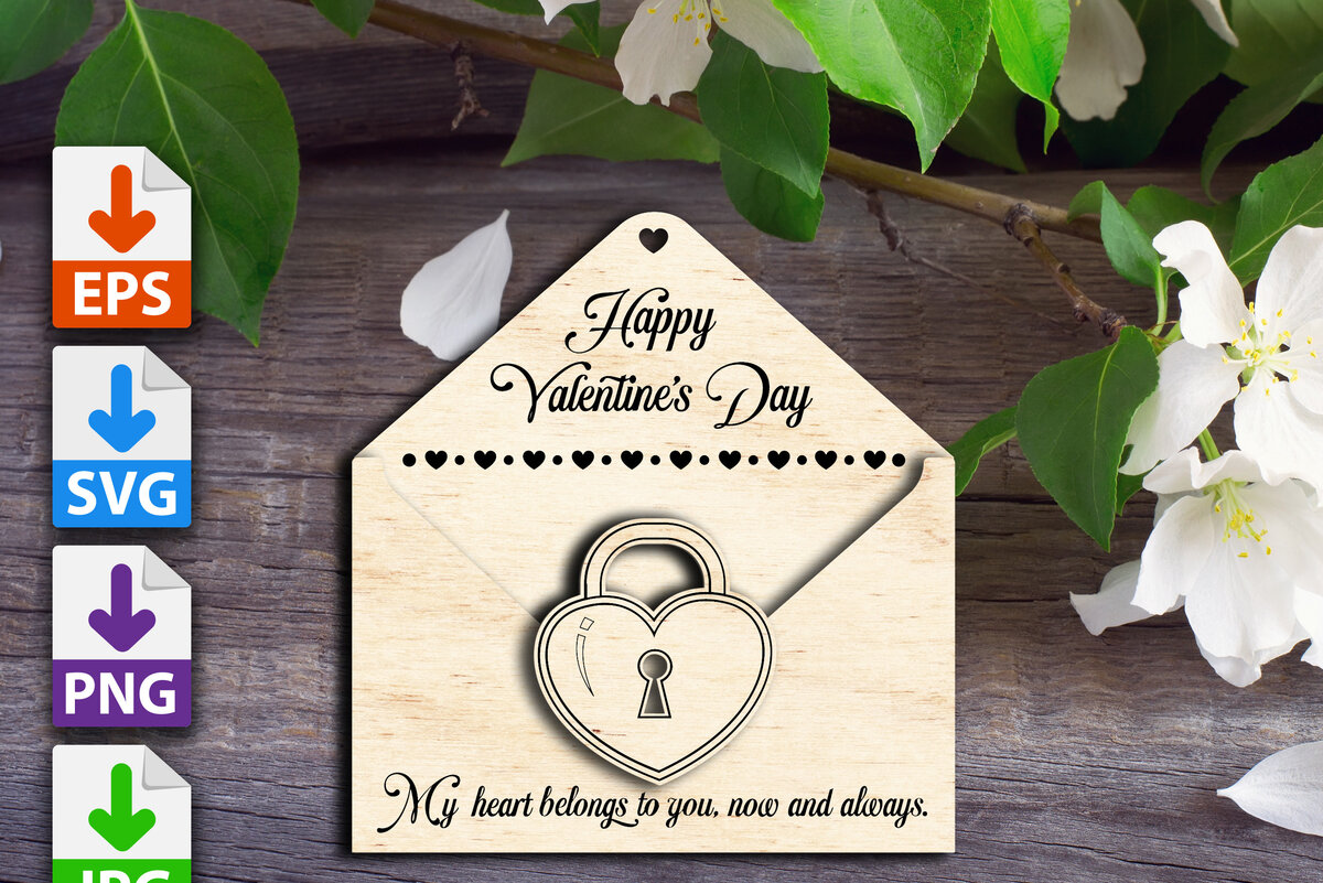 Σετ των 2 Intra απο ξύλο plywood 3mm-4mm πάχος – Κάτοχος δωροκάρτας για την ημέρα του Αγίου Βαλεντίνου Δίασταση  20x20 cm INTRAFABR-53172135