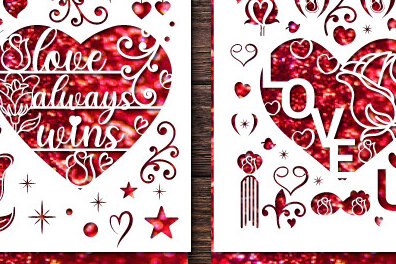 Σετ των 2 Intra απο ξύλο plywood 3mm-4mm πάχος – Δωροκάρτα για την Ημέρα του Αγίου Βαλεντίνου Bundle1262 Δίασταση  20x20 cm INTRAFABR-112965999