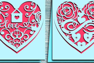 Σετ των 2 Intra απο ξύλο plywood 3mm-4mm πάχος – Δωροκάρτα για την Ημέρα του Αγίου Βαλεντίνου Bundle1316 Δίασταση  20x20 cm INTRAFABR-114715713