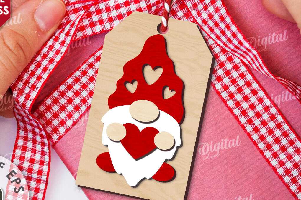 Σετ των 2 Intra απο ξύλο plywood 3mm-4mm πάχος – Ετικέτα δώρου για την ημέρα του Αγίου Βαλεντίνου Δίασταση  20x20 cm INTRAFABR-110182560